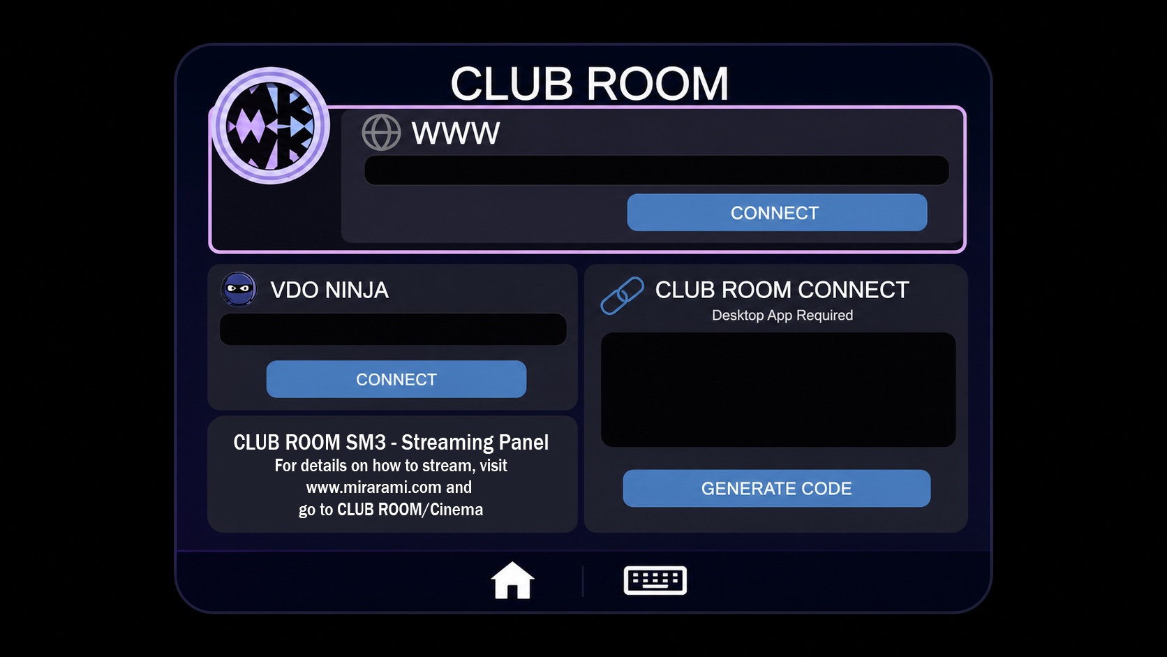 CLUB ROOM SM3 streaming panel