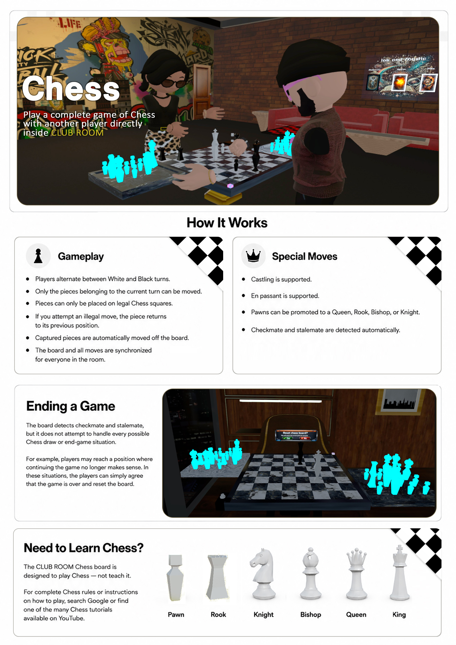 CLUB ROOM Chess gameplay and instructions